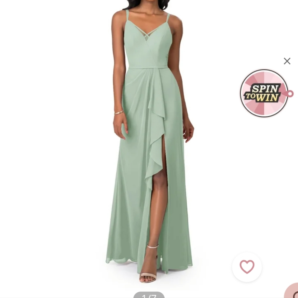 Azazie Bridesmaid dress. Unaltered but the bottom dragged